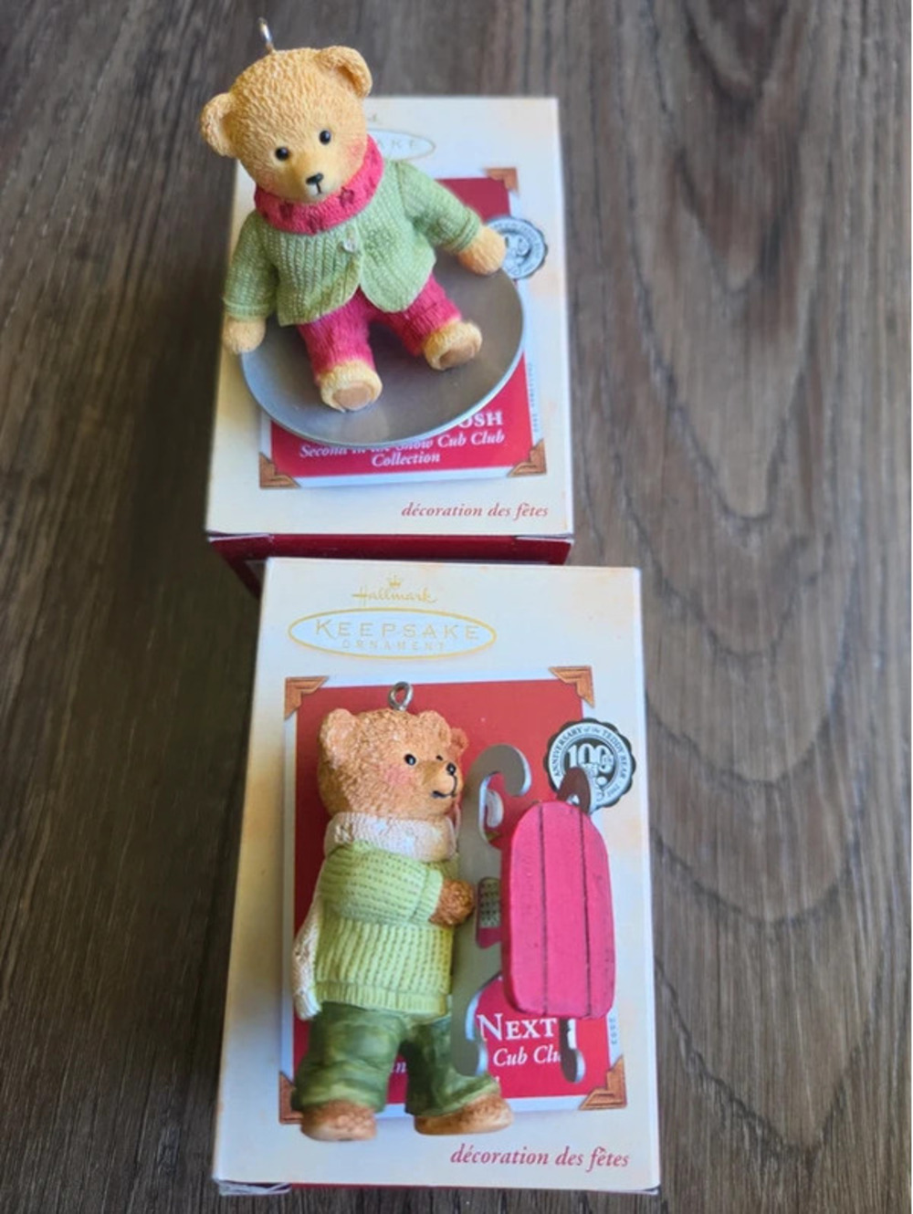 Hallmark 2002 teddy bear anniversary ornaments